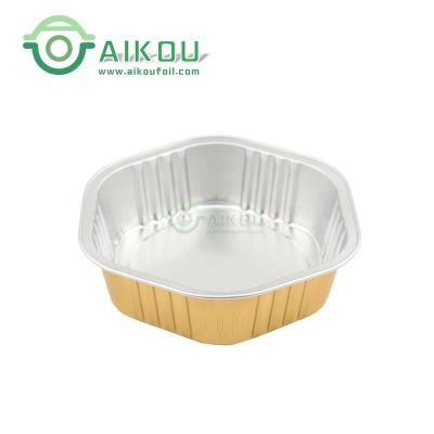 China Eco-Friendly Catering Containers Restaurant Aluminum Foil Tray Microwave Oven Catering Pan Take Out Food Bento Lunch Box for sale