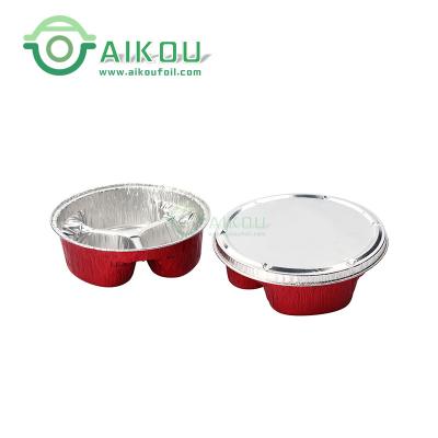 China Disposable Safe / Microwave Oven / Colorful Disposable Supplying Container / Eco - Friendly Aluminum Foil Trays For Food Pan With Lid for sale