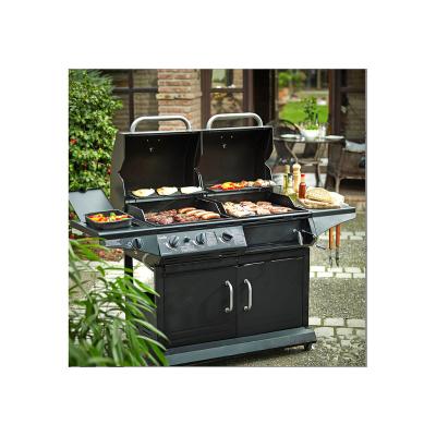 China Morden Price High Quality Cheap Portable Stainless Steel Gas Barbecue Dual Function Grill for sale