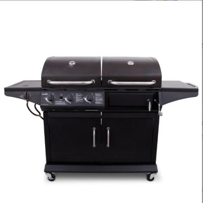 China Morden Gas Grill With Cabinet With Cover With Side Burner With BBQ Tools Dual Purpose Gas And Carbon Grill for sale