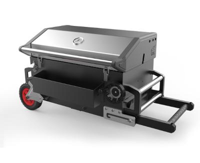 China Easily Assembled Portable Charcoal Grill With Portable Folding Oven Homemade Charcoal Grill Outdoor Cart Quality Grill for sale