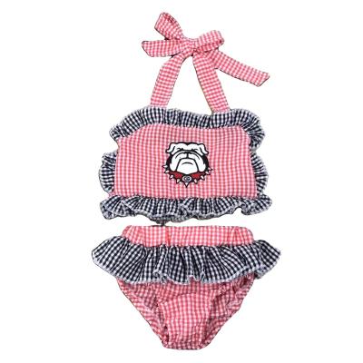 China Boutique Kids Swimwear RTS Summer Printing Cardboard Dogs for Kids Boutique Girls or Wholesale Baby Swimwear Sets for sale