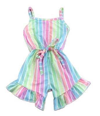 China Latest RTS Boutique Fashion Rainbow Summer Baby Strap Overalls/Rompers For Teens Or Kids Boutique Overalls for sale