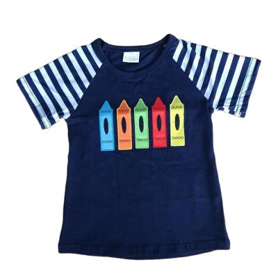 China Casual Wholesales Kids Tops Clothes Pencil Printing Popular Cute Comfortable Warm Back To School Kids Tops for sale