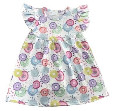 China Boutique summer baby pearl dress lovely donuts print dress wholesale babies boutique dress for sale