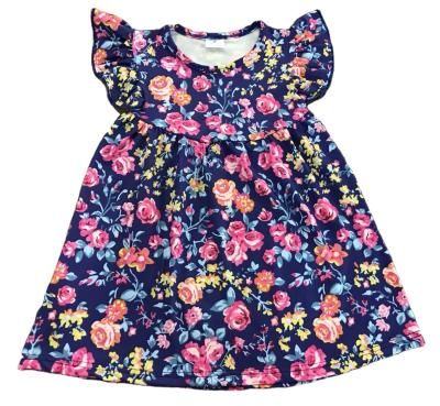 China Lovely pearl dress girls hot baby girls floral dress summer boutique sale wholesale dress for sale