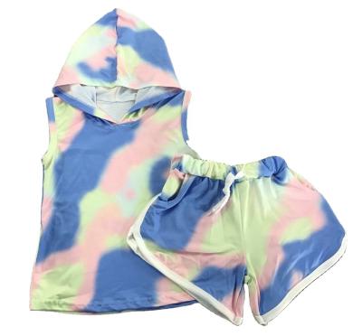 China Wholesale custom sleeveless upper teens teens sleeveless senior baby boutique clothing set baby boutique hoodie set casual clothes outfit for sale