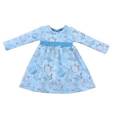 China RTS boutique summer fall princess dress babies clothing long sleeves dress wholesale children baby boutique dress for sale