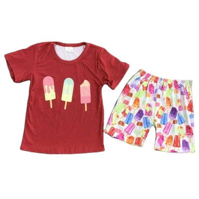 China Wholesale RTS Boutique Summer Baby Clothing Set Short Pants Red Top Girls Outfit Short Sleeve Baby Clothing Set for sale