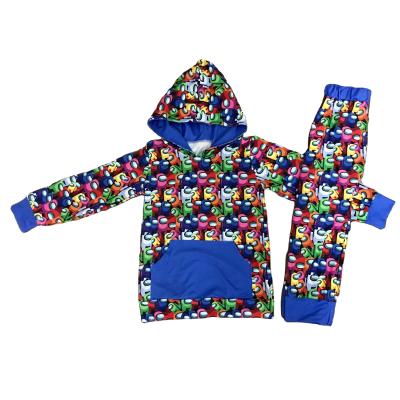 China Boutique babies boy clothing set long sleeve long pants among us blue outfit kids hoodie wholesale boutique clothing for sale