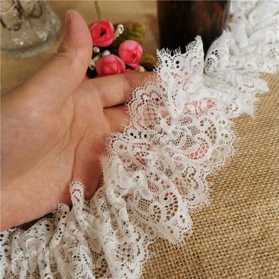 China Black and White Elastic Crimp Lace Stretch Lace Ruffle Lace Trim Fabric Chain Knitting DIY Clothing Accessories Korean Pleated Lace for sale