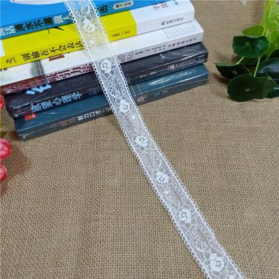 China Wide 3cm Width S1586 Lace Trim Fabrics Viable Thick Nylon Spandex Stretch Lace Trim Fabrics For Underwear Bra Sewing for sale