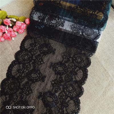 China Nylon Spandex Jacquard Lace Trim E1780 Elastic 24cm Wide Workable for sale