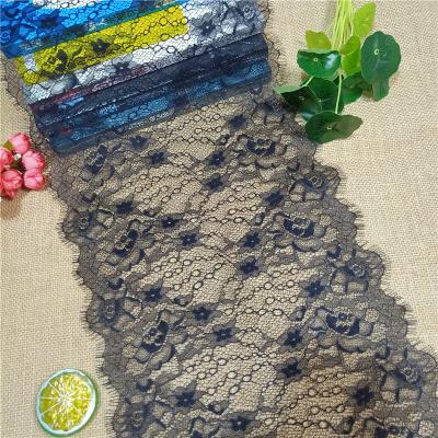 China 27CM Viable Lace Trim Multi Color Non-Elastic Non-Stretch Eyelash Lace Trim X1160 for sale