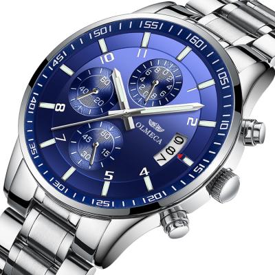 China Male Date Clock OLMECA Relogio Masculino De Luxo Mens Watches Military Water Analog Watch Men Automatic Heavy Duty Dress Stainless Steel for sale