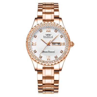 China Automatic Date OLMECA Women's Luxury Watches Own Brand Watch Waterproof Full Stainless Steel Quartz Watches Options Colors for sale