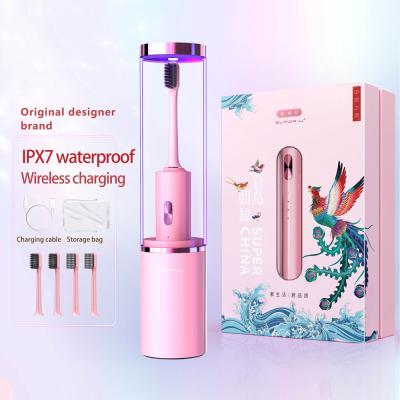 Cina Disinfection and Mouthwash 2-in-1 Cup Wireless Charging Portable Travel Vibration Sonic Electric toothbrush in vendita