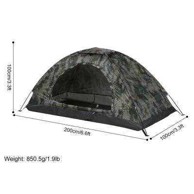 China Camouflage/Field Game Camping Tent Ultralight Waterproof Single Layer Portable Tent Anti-UV Coating UPF 30+ For Outdoor Beach Fishing Good Mesh Door for sale