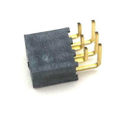 China Custom Single Right Angle Pitch 2.0mm Pitch 2.0mm Dual Row 2x3pin Female Header Connector for sale