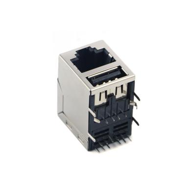 China Custom PCB RJ45 8P8C USB A Connector With 10/100/1000 Base-T Transformer for sale