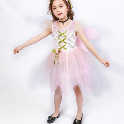 China Widely Used Pink Fairy Set Top Quality Party Pink Fairy Set Luxury Kids Ball Gowns Girls Dresses for sale