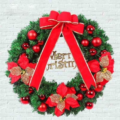 China 2020 Green PVC New Arrival 50cm/60cm Christmas Door Wreath For Home Decoration for sale