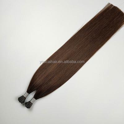 China European and American style Natural i tips russian hair extensions  hair keratin i tip extensions cambodian hair raw i tip for sale