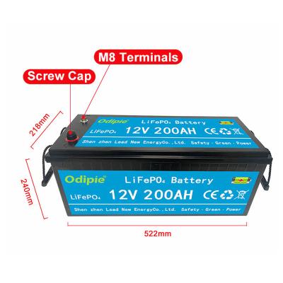 China OEM low price 12V 200Ah factory supply long life LiFePO4 rechargeable lithium ion battery for food truck/golf cart/solar 100AH ​​200AH 150AH 200ah 250ah 300ah 400ah 500ah for sale