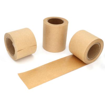 China Eco Friendly Brown Cardboard Sealing Reinforced Custom Print Logo Packaging Self Adhesive Water Activated Paper Tape Kraft for sale