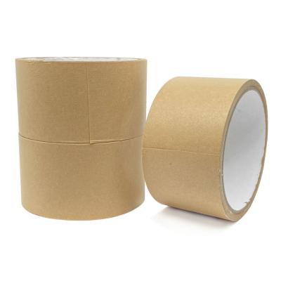 China Cardboard Sealing Non Glue Recyclable Biodegradable Reinforced Eco Friendly 24 Mm 30mm Brown Kraft Paper Tape 40mm for sale