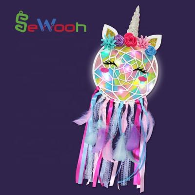 China Artificial KIDS DREAM DIY EVA MOSAIC UNICORN WALL ART LAMP PAPER LIGHT CRAFT KIT FOR DECORATION for sale