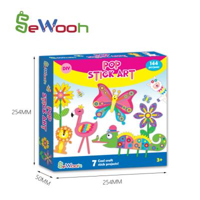 China Children's Craft Kit Paper Pop Stick Arts Toy SeWooh Kids Educational Toy DIY for Boys and Girls for sale