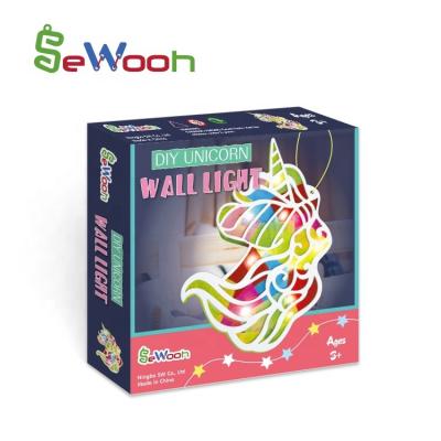 China Kids DIY EVA Mosaic Wall Art Lamp Unicorn Light Paper Craft Kit from Europe for Decoration for sale