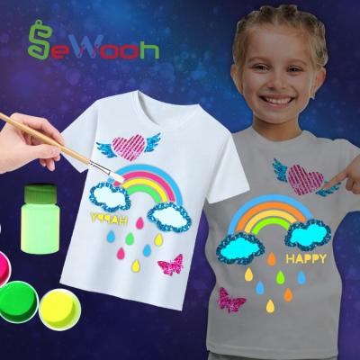 China Craft Activities Kids DIY Craft Toys Activities Coloring T Shirt Glow In The Dark T Shirt for sale