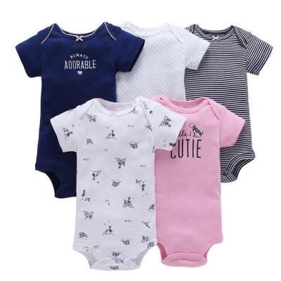 China Amazon Antibacterial Newborn Baby Boy Wears Wholesale Cotton Bodysuit ropa de bebe Baby Clothes Infant Romper Clothes Newborn Clothing Sets for sale