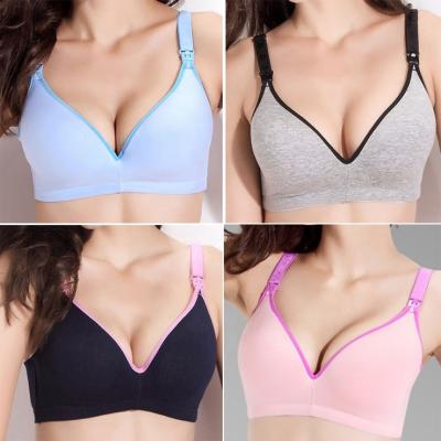 China Antibacterial Adjustable Sexy Image Pregnant Women Breastfeeding Bra Open Front Seamless Maternity Nursing Bra Cotton Breastfeeding Clothes for sale