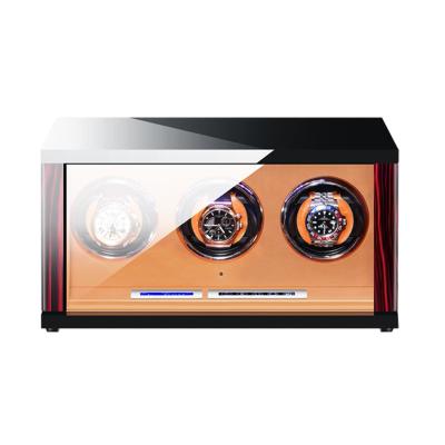 China Recycled Materials Like Customized Wooden Triple Watch Winder Box Watch Winder Case For Mechanical Watch for sale