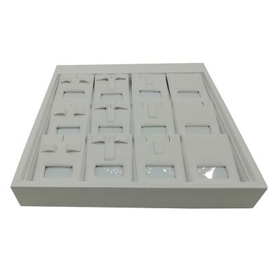 China Recycled Materials Custom 12 Slots Wooden Jewelry Display Tray for sale