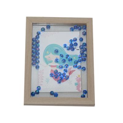 China Environmental Friendly Cute Home Decor 21*16CM Instax Mini Acrylic Liquid Glitter Pearl MDF Photo Frame for sale