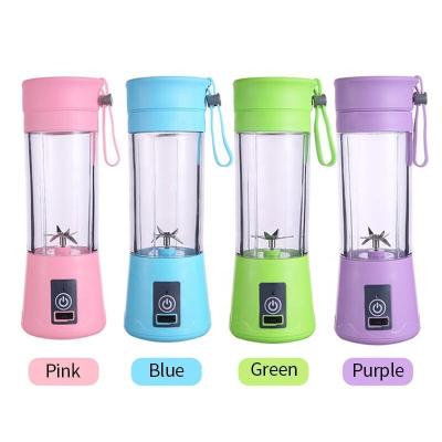 China Car 380ml Custom Logo Portable Blender Personal Smoothie Six Blades Mini Home USB Rechargeable Blender Juicer Cups for sale