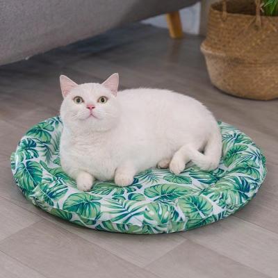 China 2023 Summer Soft Ice Pet Pad Cooling Pad For Small Dog Cat Sleeping Round Breathable Mat With Waterproof Cooling Dog Bed for sale