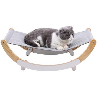 China New Breathable Puppy Kitten Hanging Beds Cat Bed Soft Pet Cats Hammock Mat with Durable Wooden Frame for Small Pets for sale