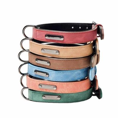 China Wholesale Viable Dog Leash Collar Adjustable Leather Dog Training Collars for Medium and Large Dogs for sale