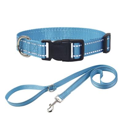 China Wholesale High Quality Durable Comfortable Adjustable Cat Pet Collar Dog Rope Leash Nylon Stocked Set for sale