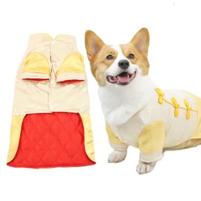 China Stored Warm Pet Clothing Spring Festival Pet Clothing Tang Style Golden Retriever Corgi Large Dog Antique Winter Wholesale Clothing for sale