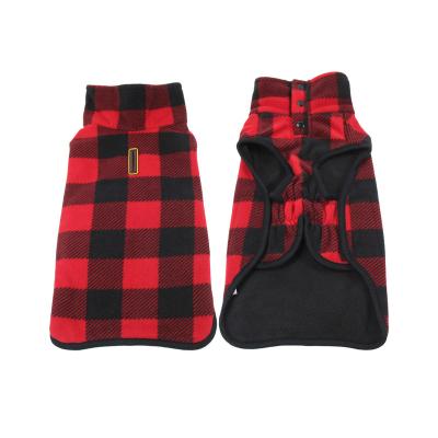 China Stocked Customize Dog Clothes British Style Plaid Coat Pet Clothes New Year Warm Windproof Dog Jacket for sale