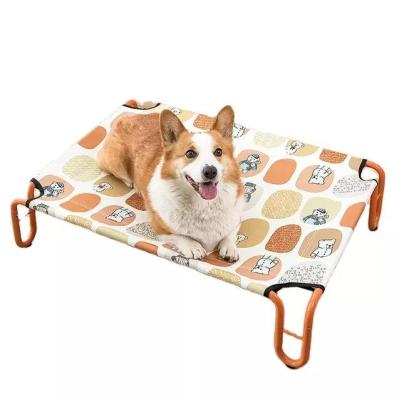 China Amazon Cooling Portable Outdoor Camping Raised Dog Bed Pet Dog Bed Waterproof Cooling High Breathable Bed for sale