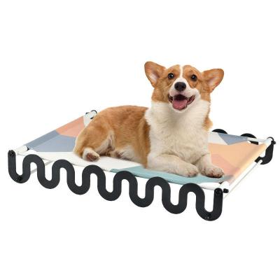 China New Cooling Pet Supplies Portable Outdoor Travel Camping Bed Oxford Cloth Pet Cooling High Dog Beds for sale