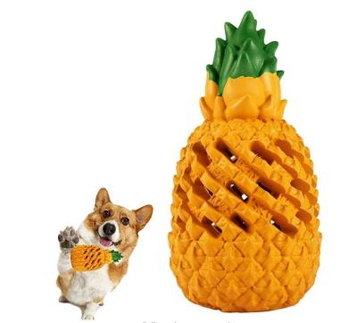 China Durable Pineapple Dog Toothbrush Toy Rubber Stocked Chew Toys For Chewer Aggressive Hard Dog Dental Chews Play for sale