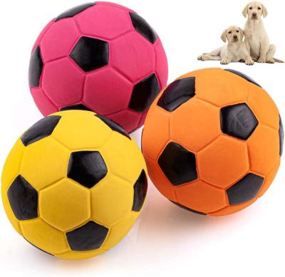 China Wholesale Dog Stocked Pet Squeak Latex Chew Balls Toy Football For Medium Dogs Interactive Play for sale